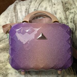 Triforce Purple and Pink Glitter Ombre Hard Case Travel Mini Bag